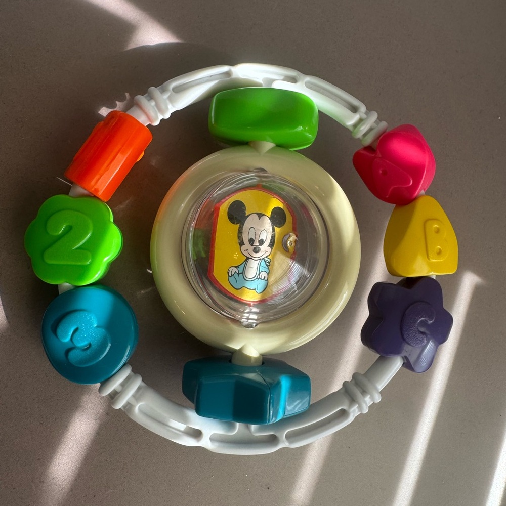 Vintage Mickey Mouse Baby Rattle Toy